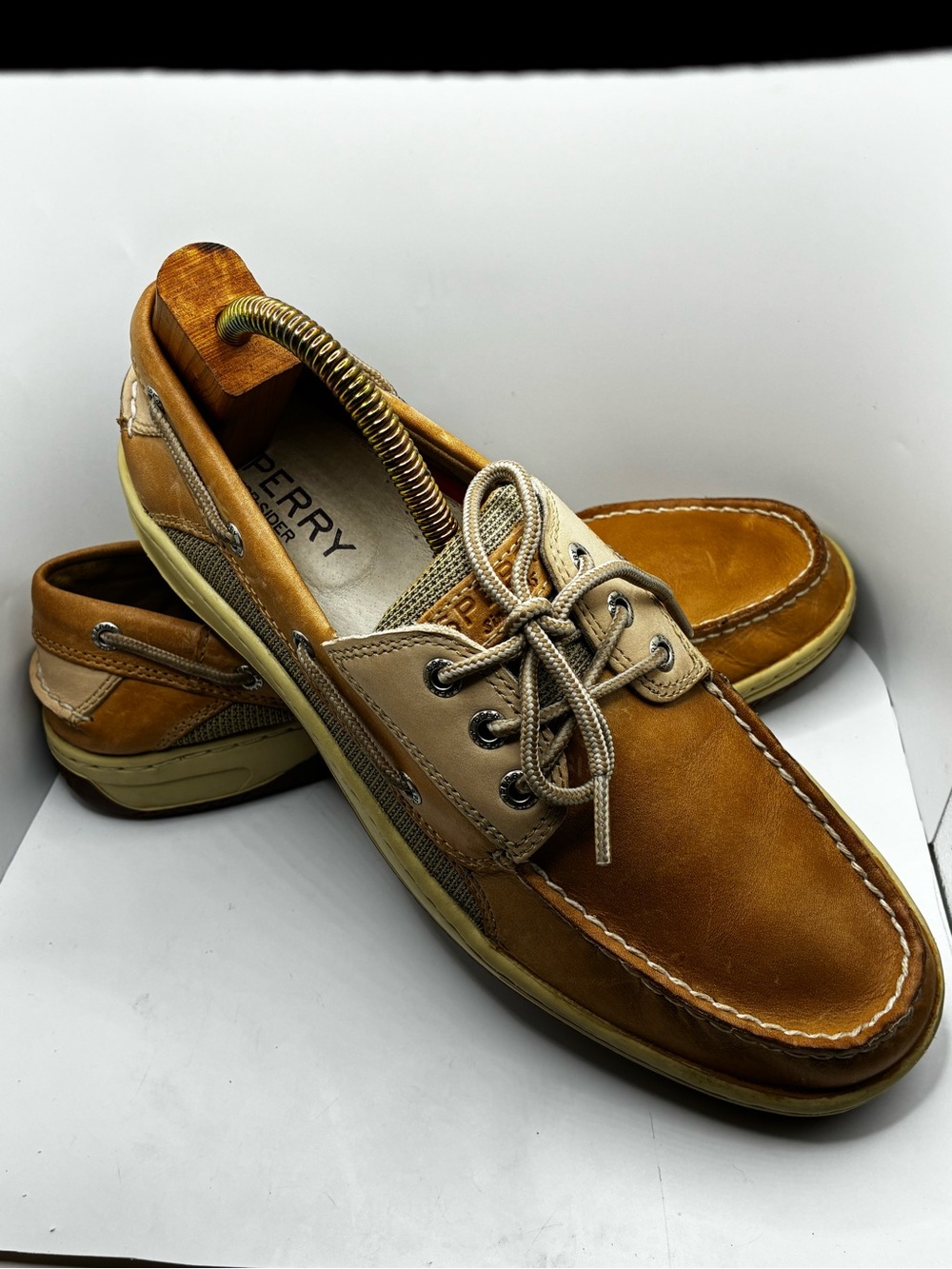 SPERRY TOP-SIDER MENS BOAT LEISURE SHOE/ BROWN LACE 10.5 CONTOUR SYSTEM